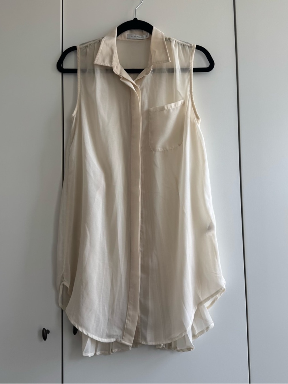 MINKPINK Sleeveless Button-Front Tunic in Cream